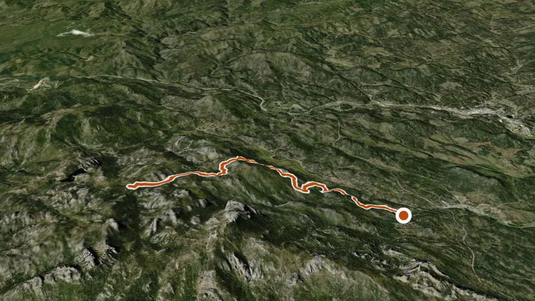 3-D terrain view of Lost Cabin #2