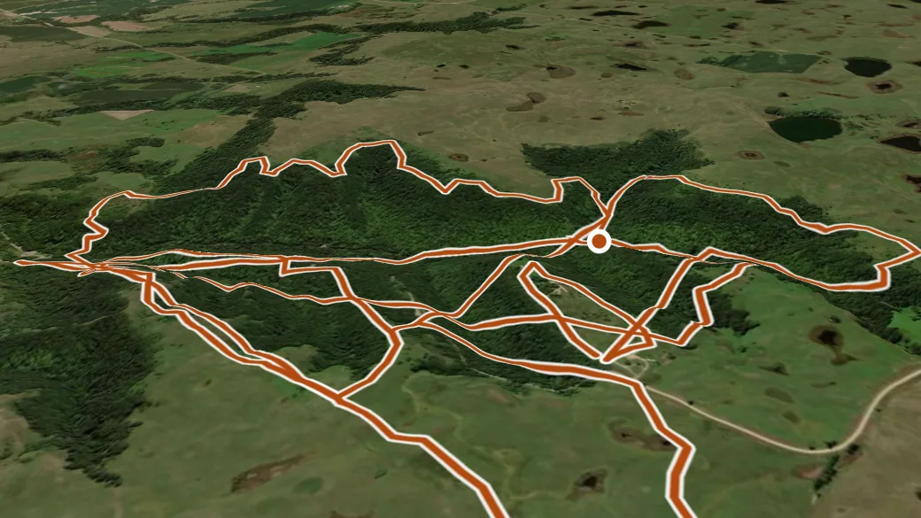 3-D terrain view of Sica Hollow Horse Trails