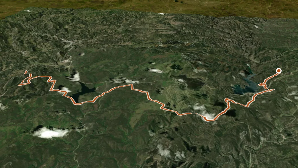 3-D terrain view of Centennial On Mystic