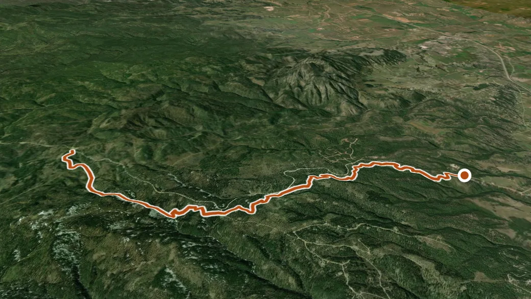 3-D terrain view of Tinton Trail