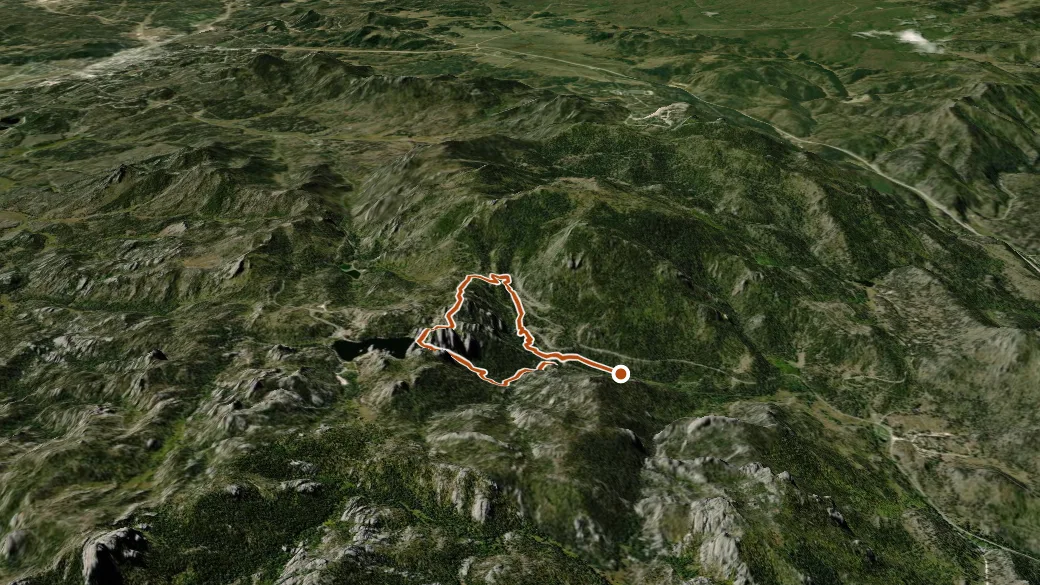 3-D terrain view of Sunday Gulch Trail