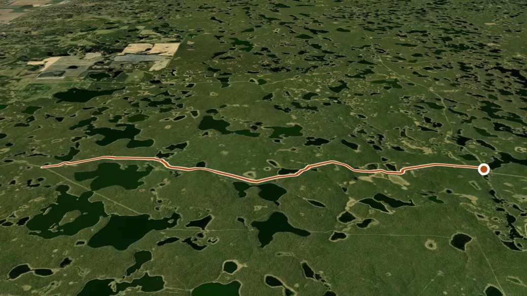 3-D terrain view of Stevenson Lake Trail