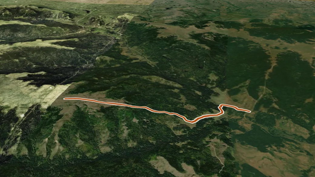 3-D terrain view of West Benson Trail