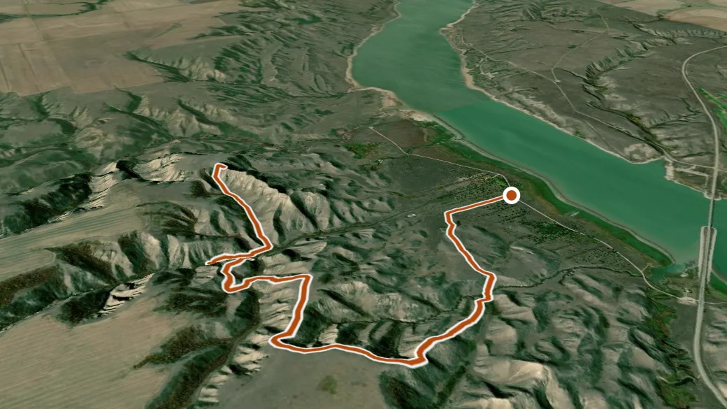 3-D terrain view of Leg 6