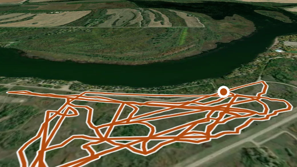 3-D terrain view of Pike lake hills trails