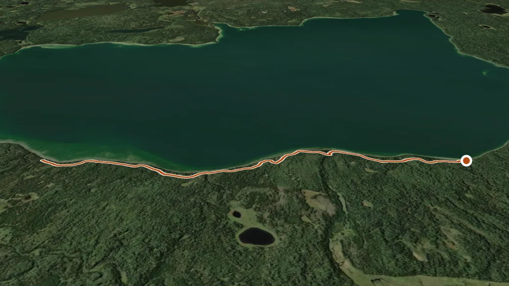 3-D terrain view of Chipewyan Portage Campsite to Sandy Beach Campsite