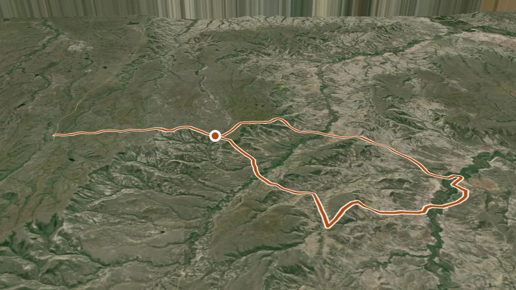 3-D terrain view of Otter Bassin Route