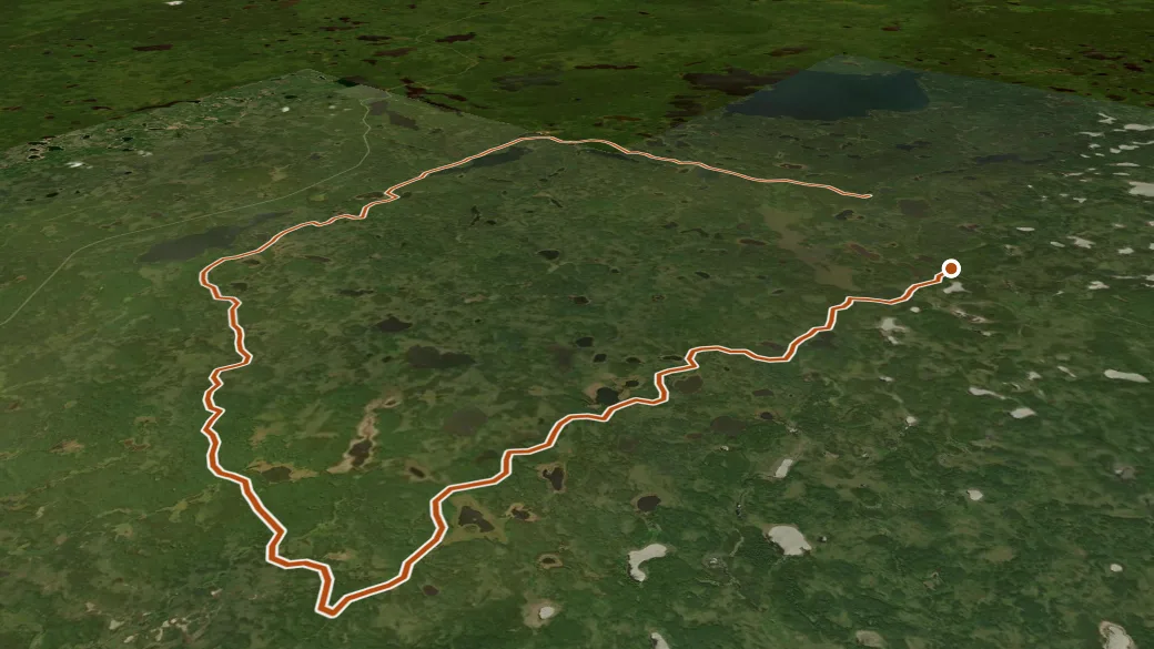 3-D terrain view of Snoman Trail