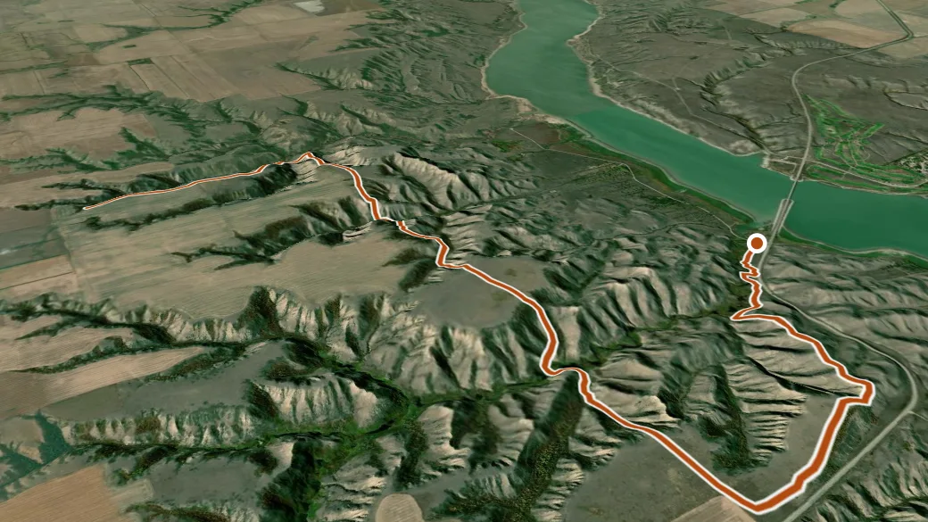 3-D terrain view of Leg 4
