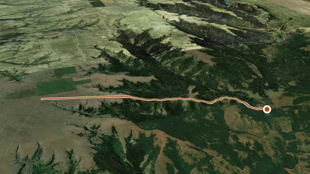 3-D terrain view of South Benson Trail