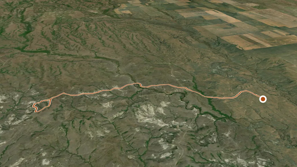3-D terrain view of Red Butes Trail