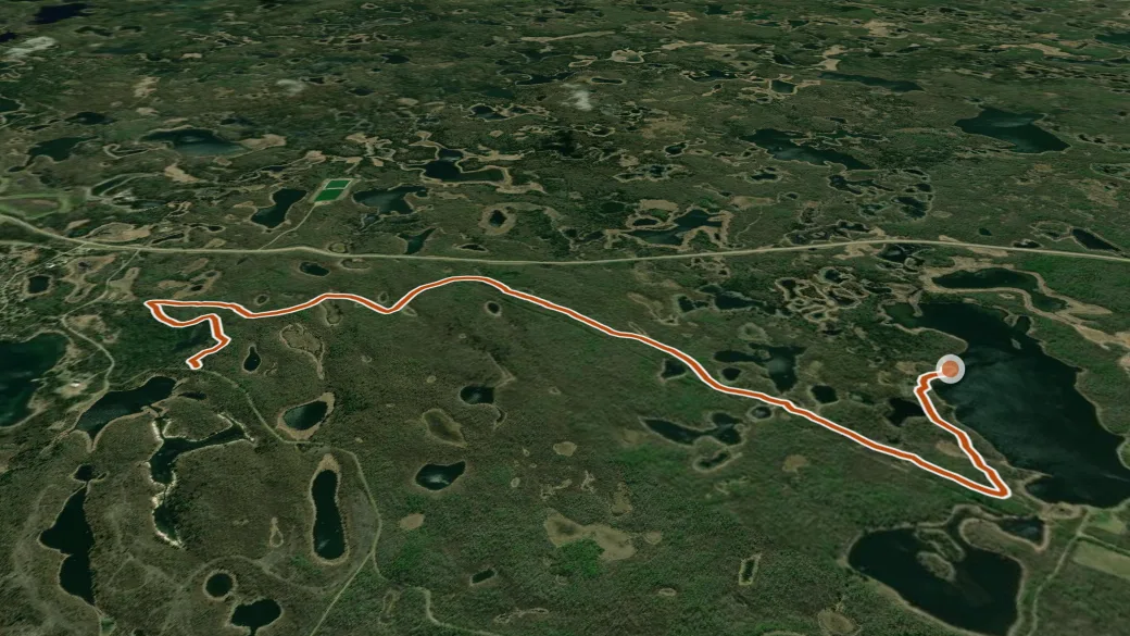 3-D terrain view of Green Lake Trail