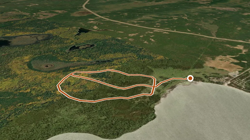 3-D terrain view of Old Baldy Trail