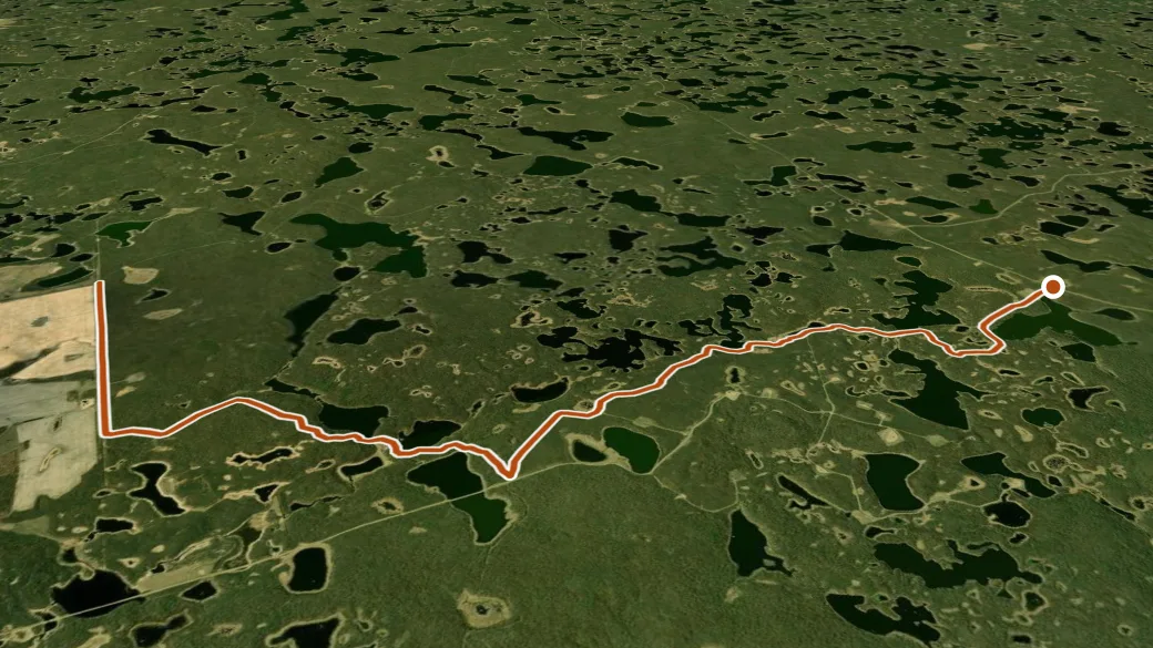 3-D terrain view of Horse Lake Trail