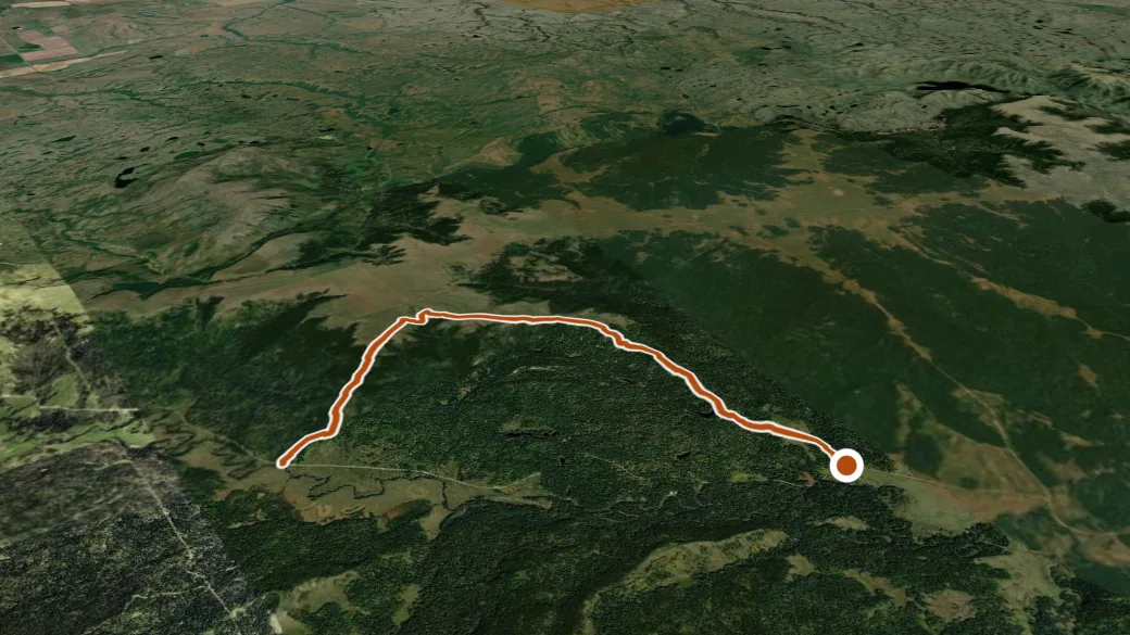 3-D terrain view of High-vista Trail