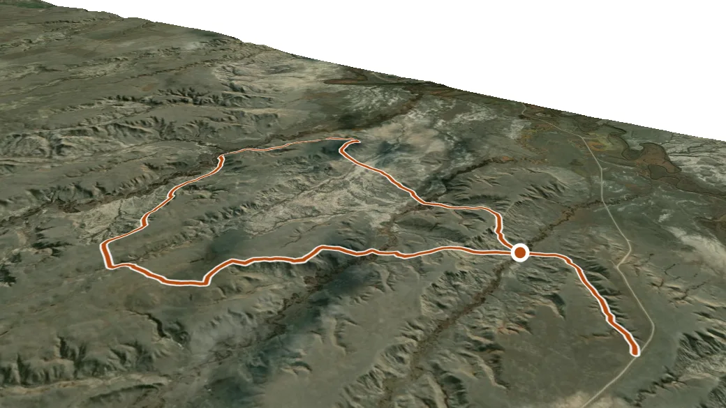 3-D terrain view of Timberguch Trail