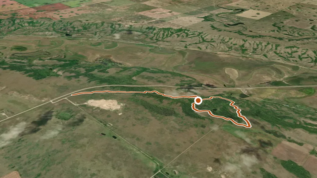 3-D terrain view of Fairy Hill Interpretive Trail