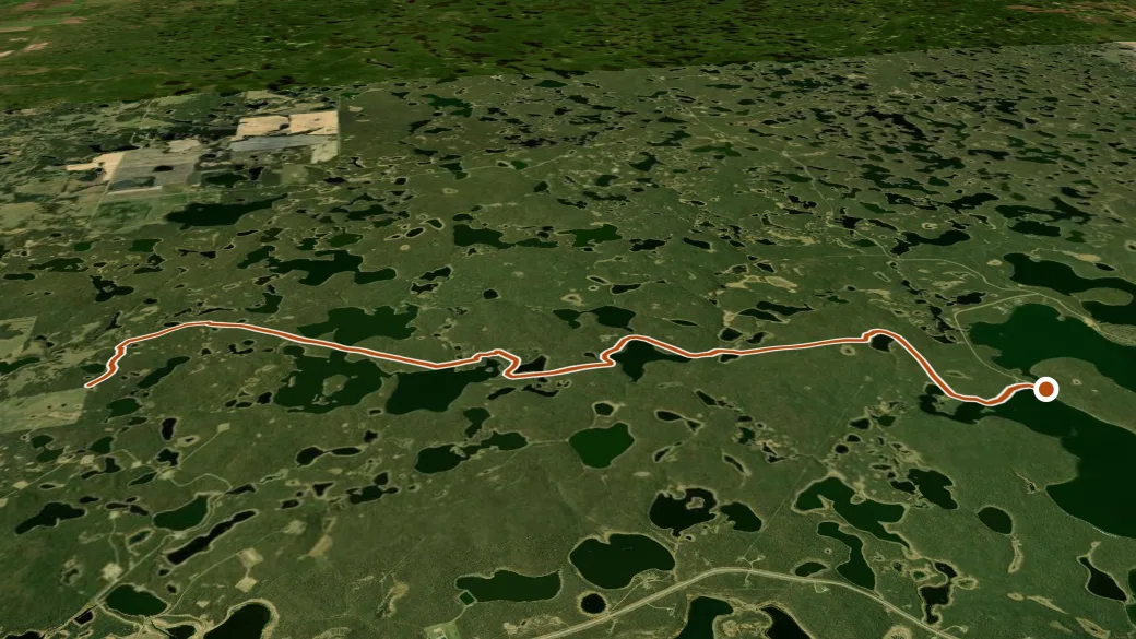 3-D terrain view of Boundary Trail