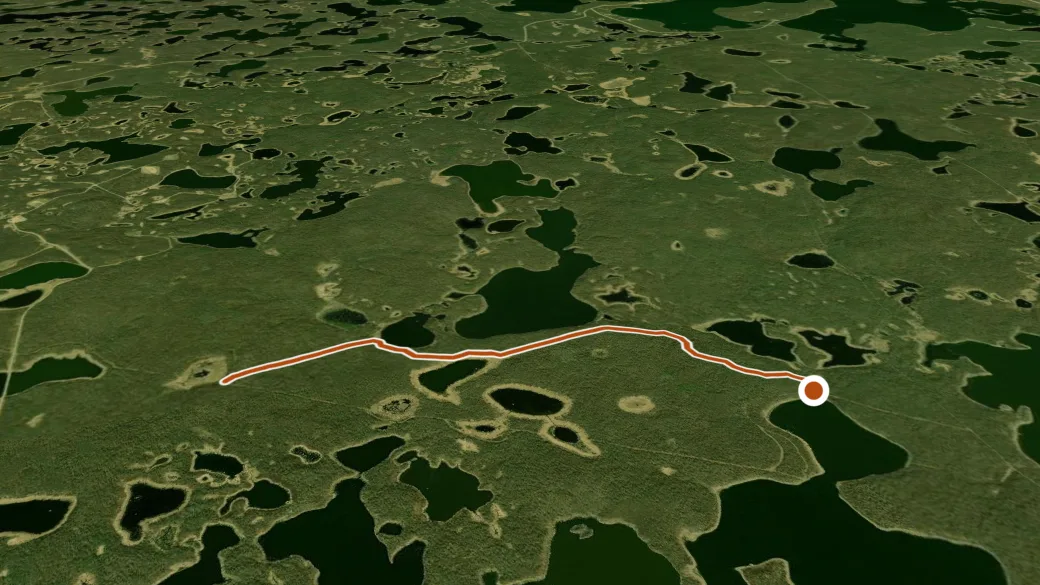 3-D terrain view of Nixon Lake Trail N