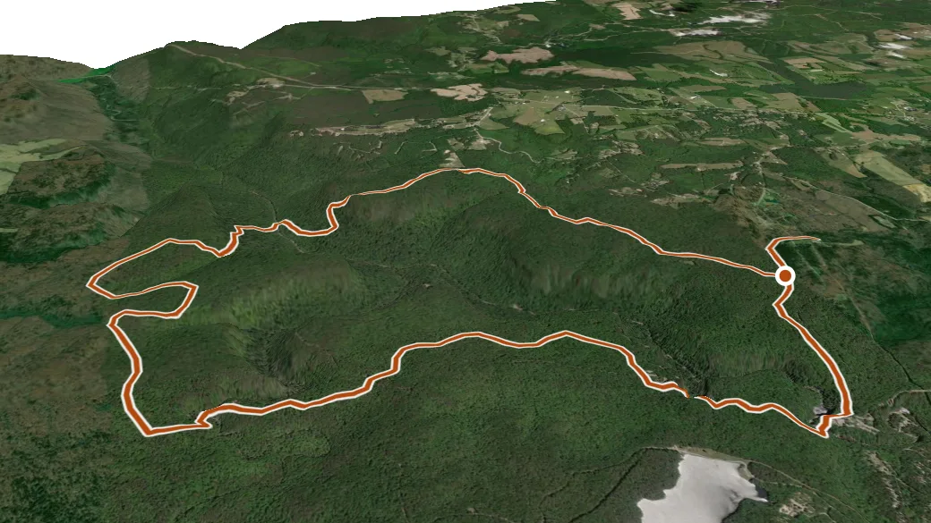 3-D terrain view of Lower Loop Trail