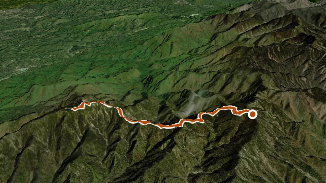 3-D terrain view of Boulevard Trail