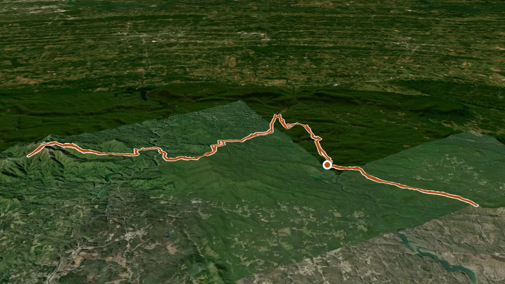 3-D terrain view of Benton-Mckaye