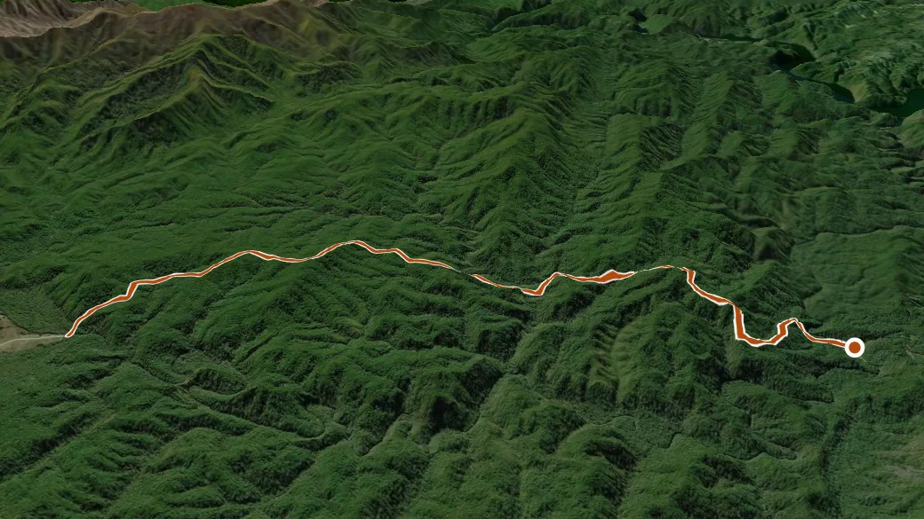 3-D terrain view of Rabbit Creek Trail