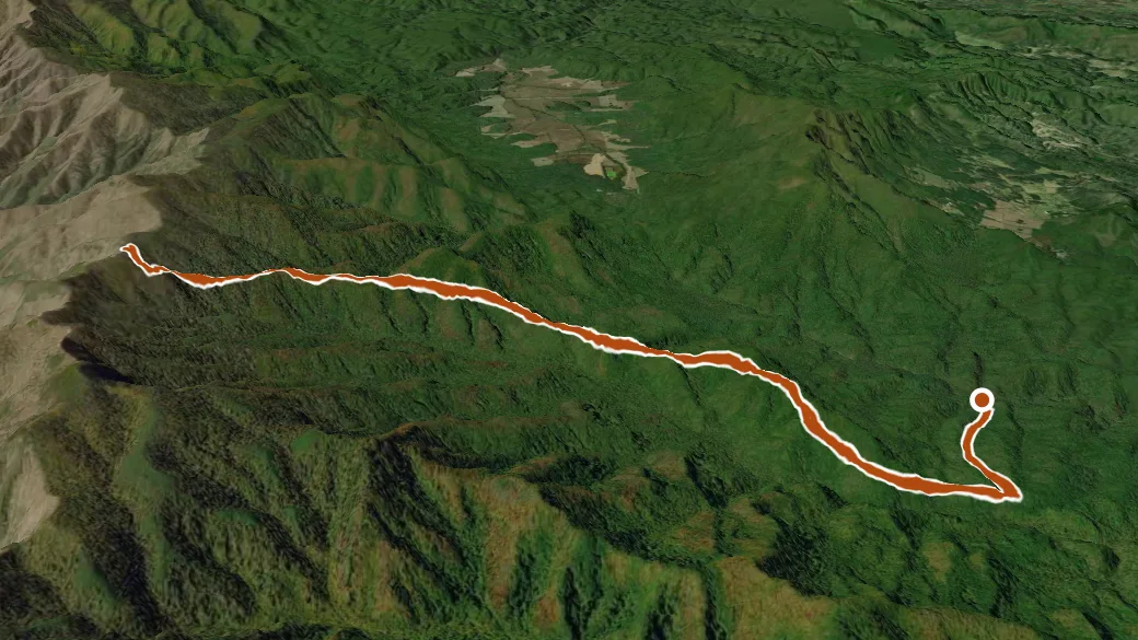 3-D terrain view of Bote Mountain Trail