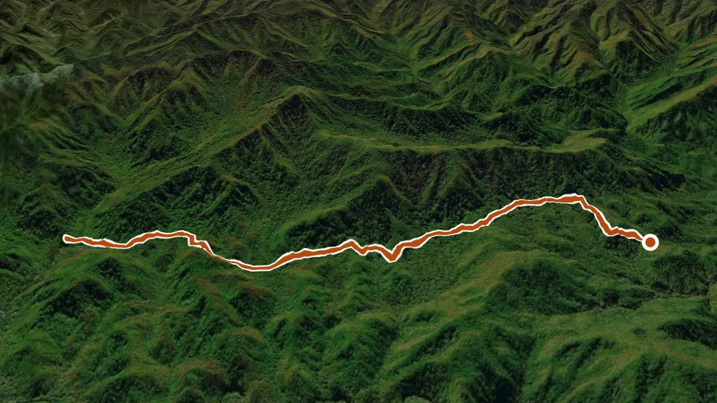 3-D terrain view of Meigs Mountain Trail