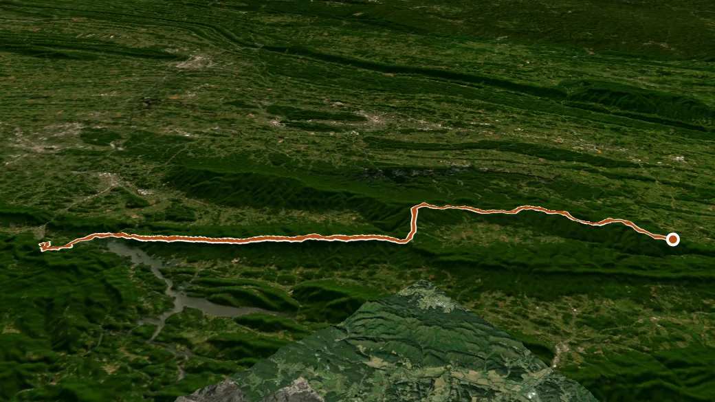 3-D terrain view of Appalachian National Scenic Trail