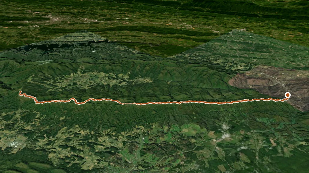 3-D terrain view of Iron Mountain