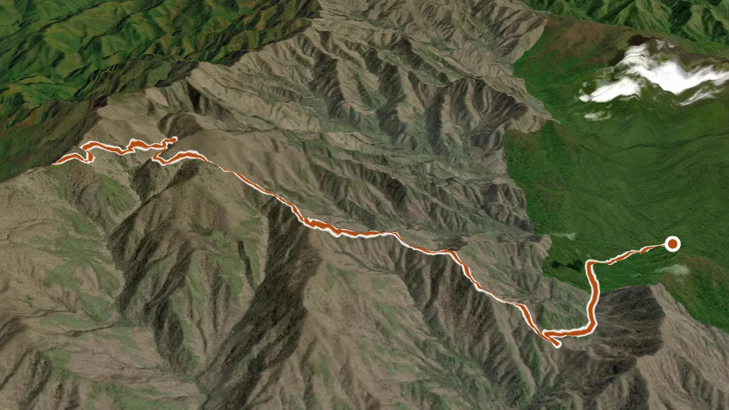 3-D terrain view of Jenkins Ridge Trail