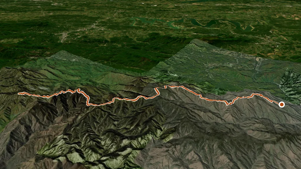 3-D terrain view of Appalachian Trail