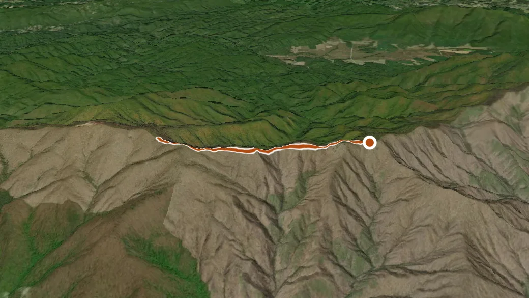 3-D terrain view of Gregory Bald Trail