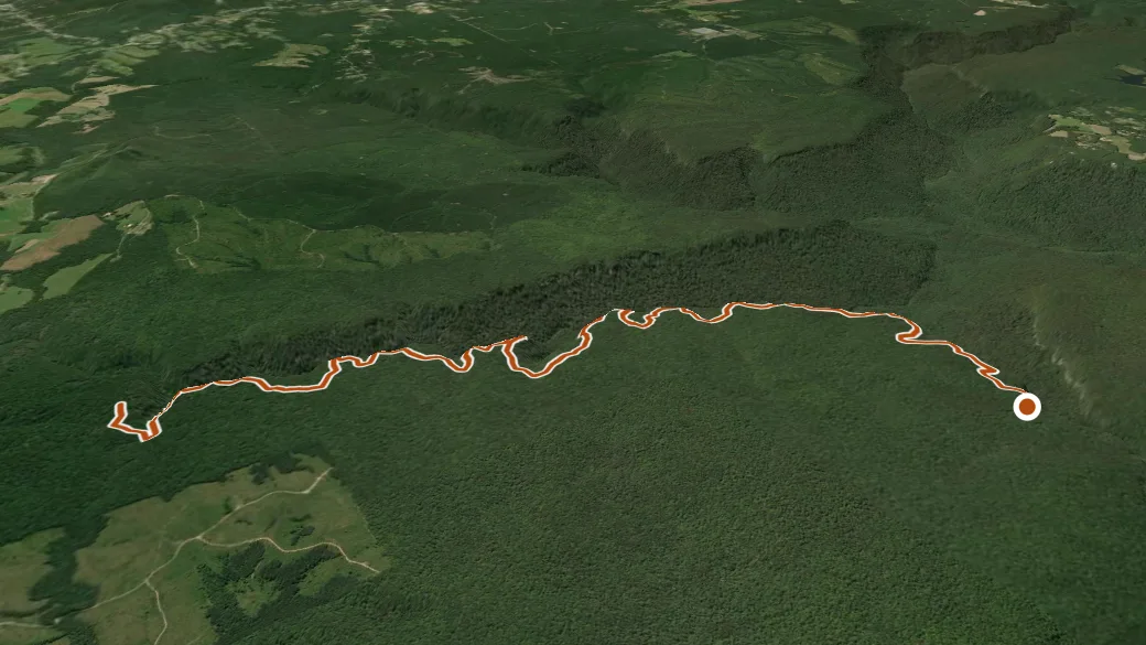 3-D terrain view of North Rim Trail