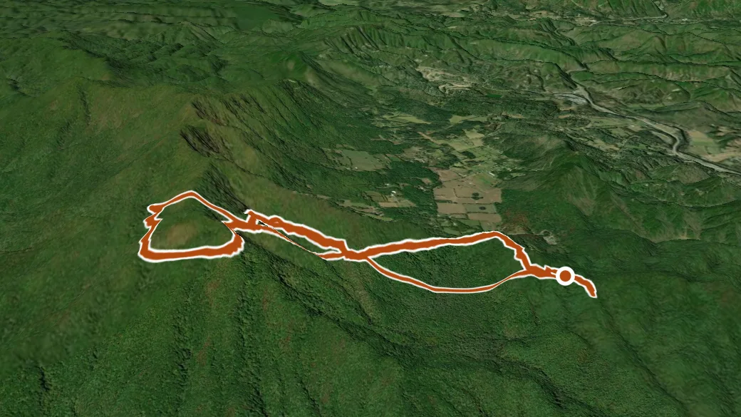 3-D terrain view of Scott Mountain Trail