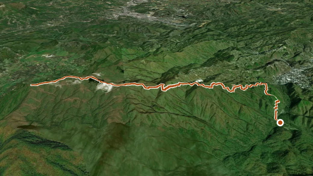 3-D terrain view of Cove Mountain Trail