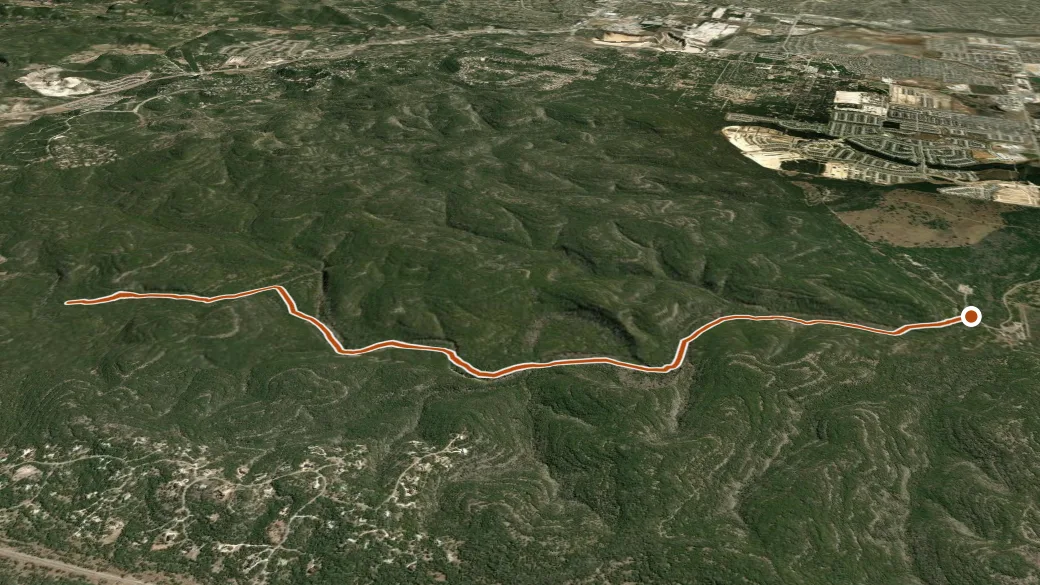 3-D terrain view of Joe Johnston Route