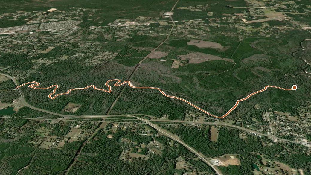 3-D terrain view of Baby Galvez to Hwy 96