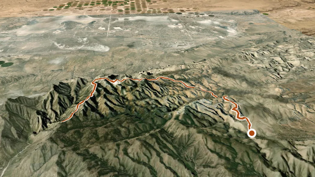 3-D terrain view of Bush Mountain Trail