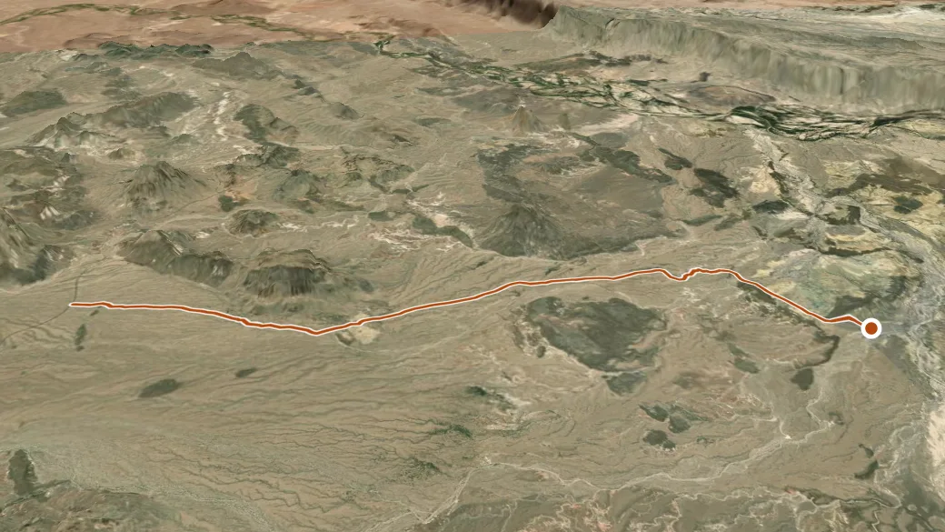 3-D terrain view of Chimneys