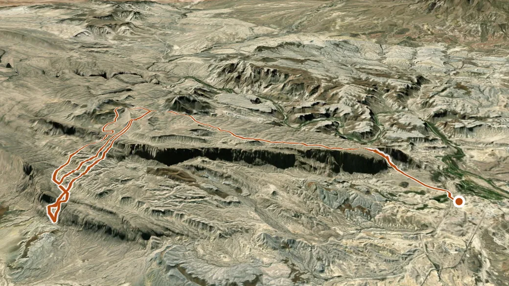 3-D terrain view of Mesa De Anguila