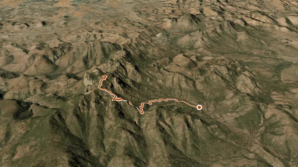 3-D terrain view of Livermore Summit Trail