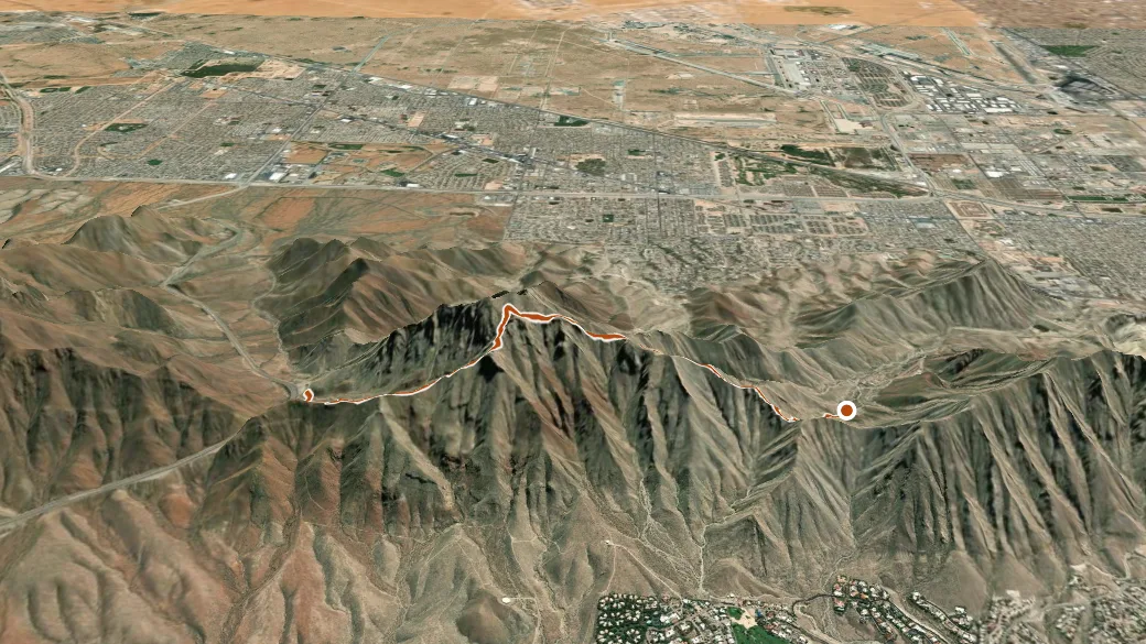 3-D terrain view of Ron Coleman Trail