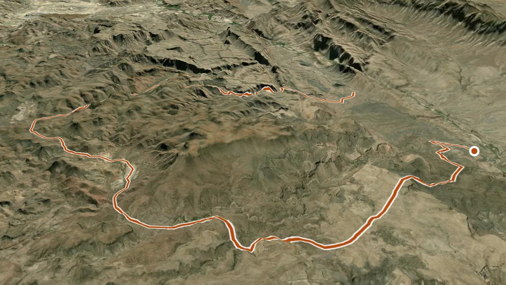 3-D terrain view of Rancherias Loop