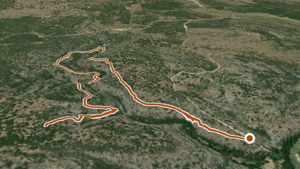 3-D terrain view of Tinaja Trail