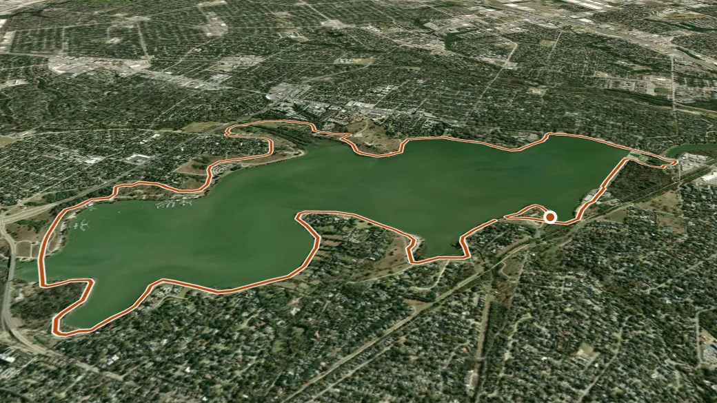 3-D terrain view of White Rock Lake