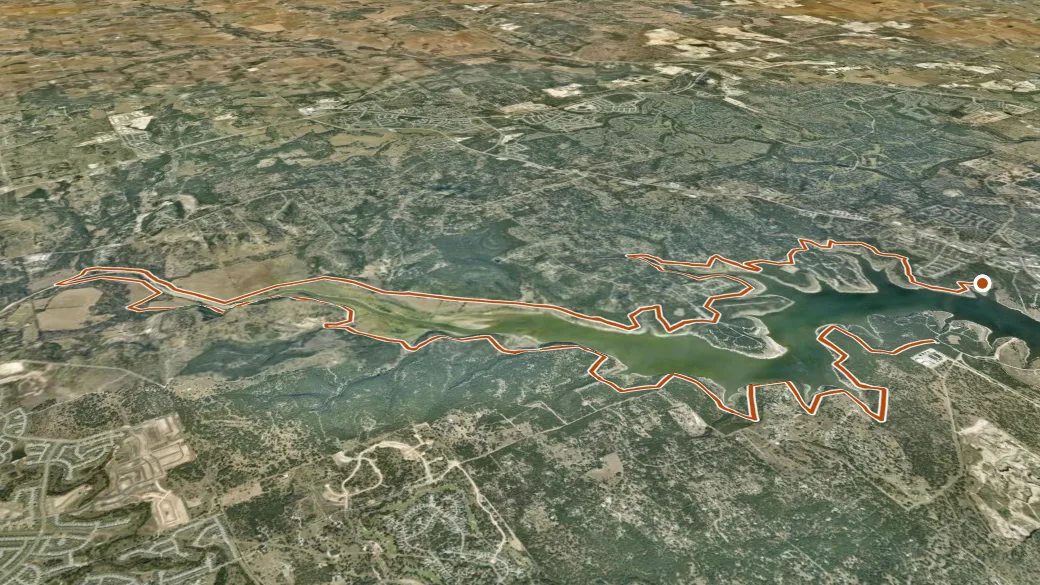 3-D terrain view of Good Water Trail Loop