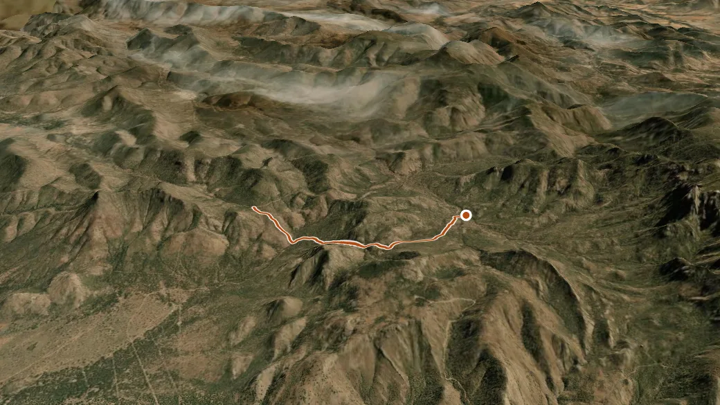 3-D terrain view of Pine Canyon Trail