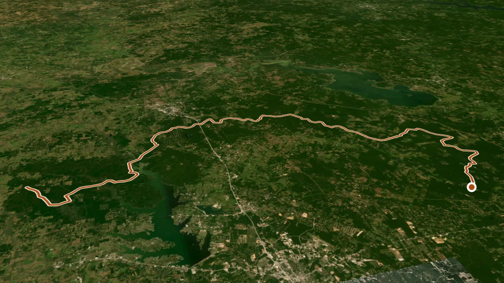 3-D terrain view of Lone Star